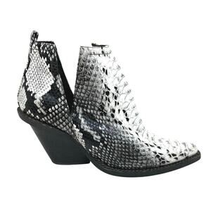 JEFFREY CAMPBELL x FREE PEOPLE Python Snakeskin Boots Wedge Heel Booties Sz 6.5